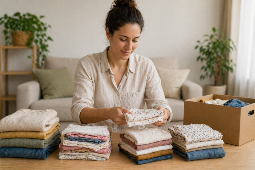 trier les vêtements d’enfants maison