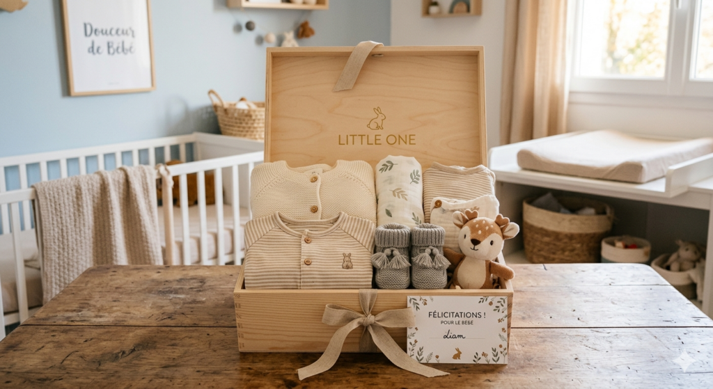 coffret cadeau vêtements bébé seconde main liste de naissance éco-responsable